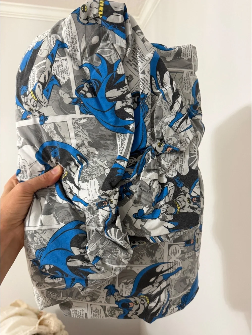 Pottery Barn Kids Batman Comic Strip Queen Flat Sheet
